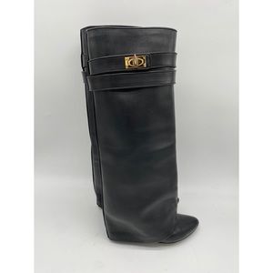 Auth Givenchy Shark boots black smooth leather 36